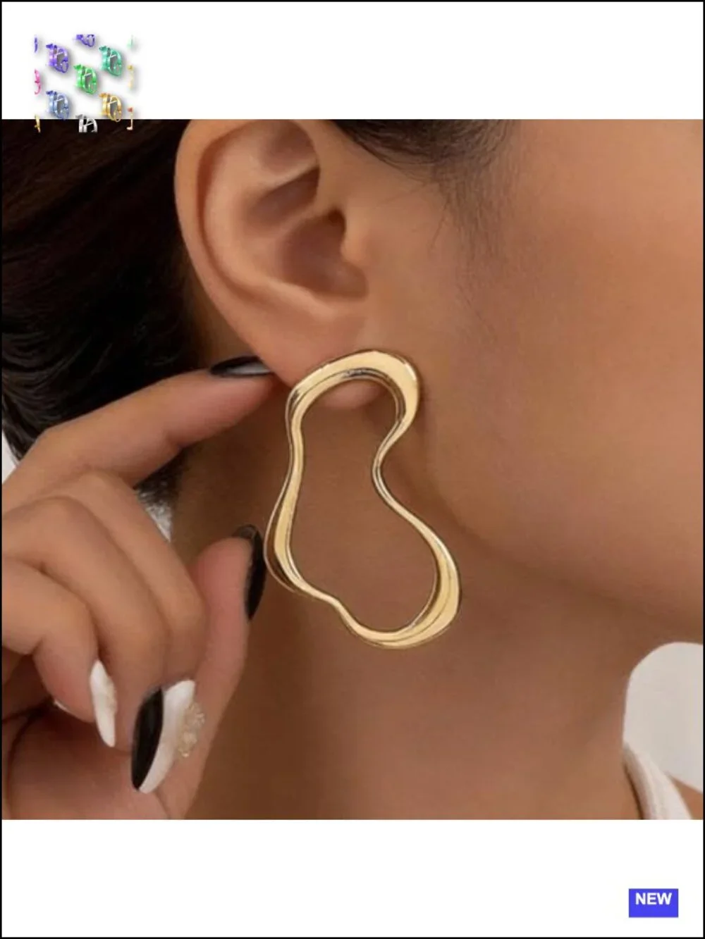 Chunky Gold Geometric Hoop Earrings Statement Jewelry For Women